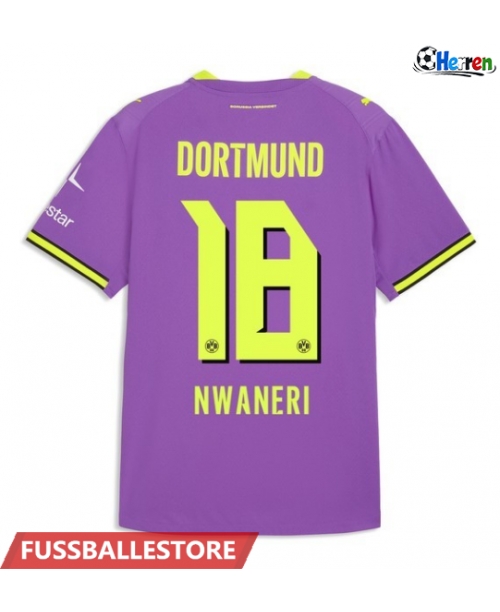 Günstige Borussia Dortmund Ethan Nwaneri #18 3rd trikot 2026-27 Kurzarm